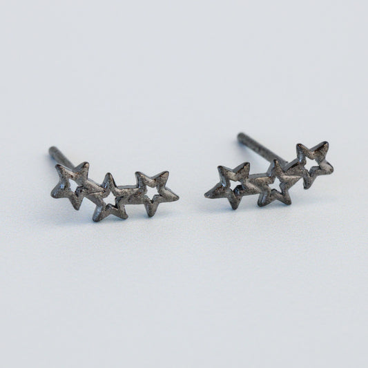 Black Star Stud Earrings