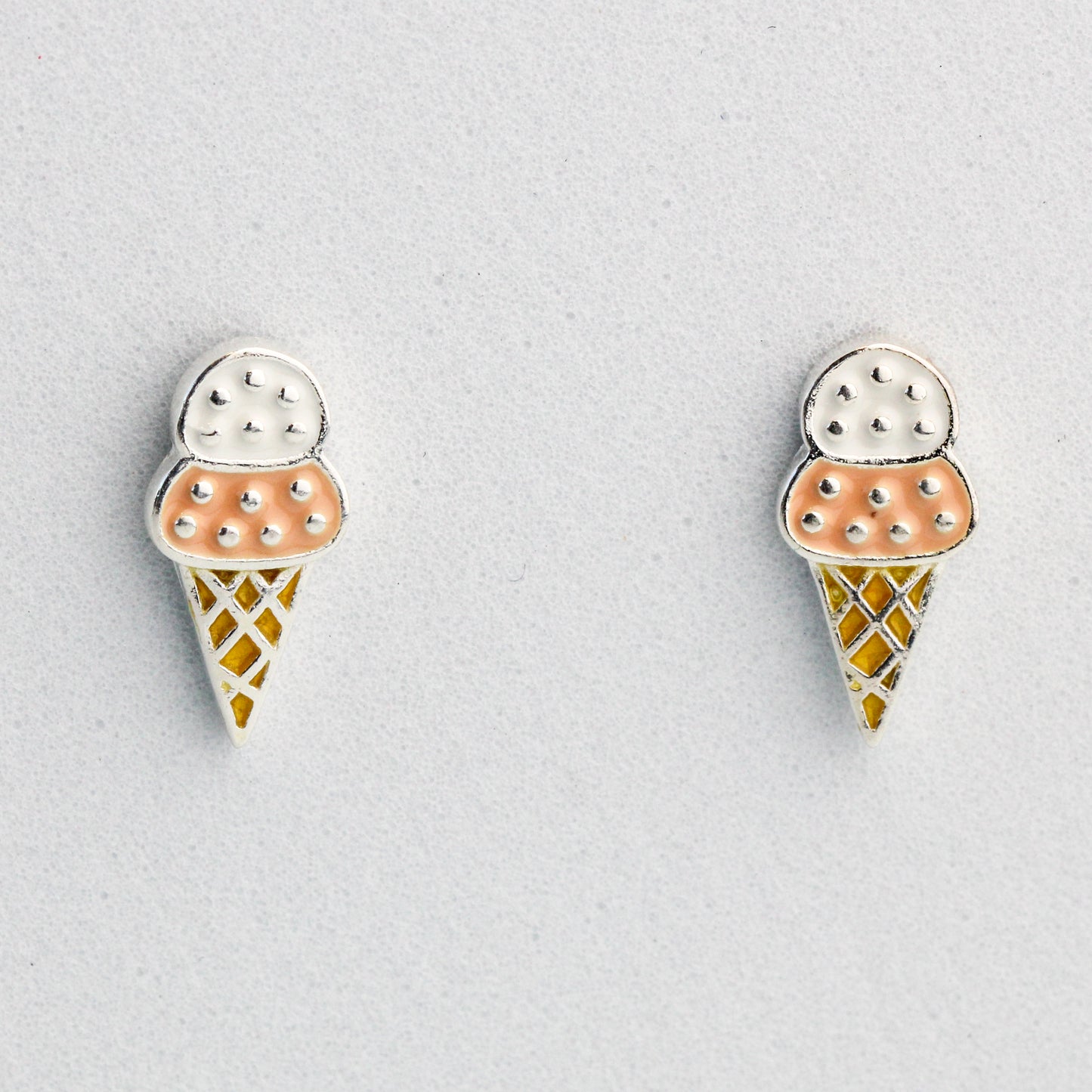 Pink Ice Cream Stud Earrings