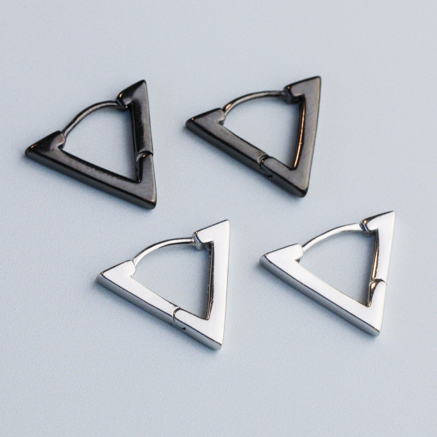 Tiny Triangle Hoop Earrings