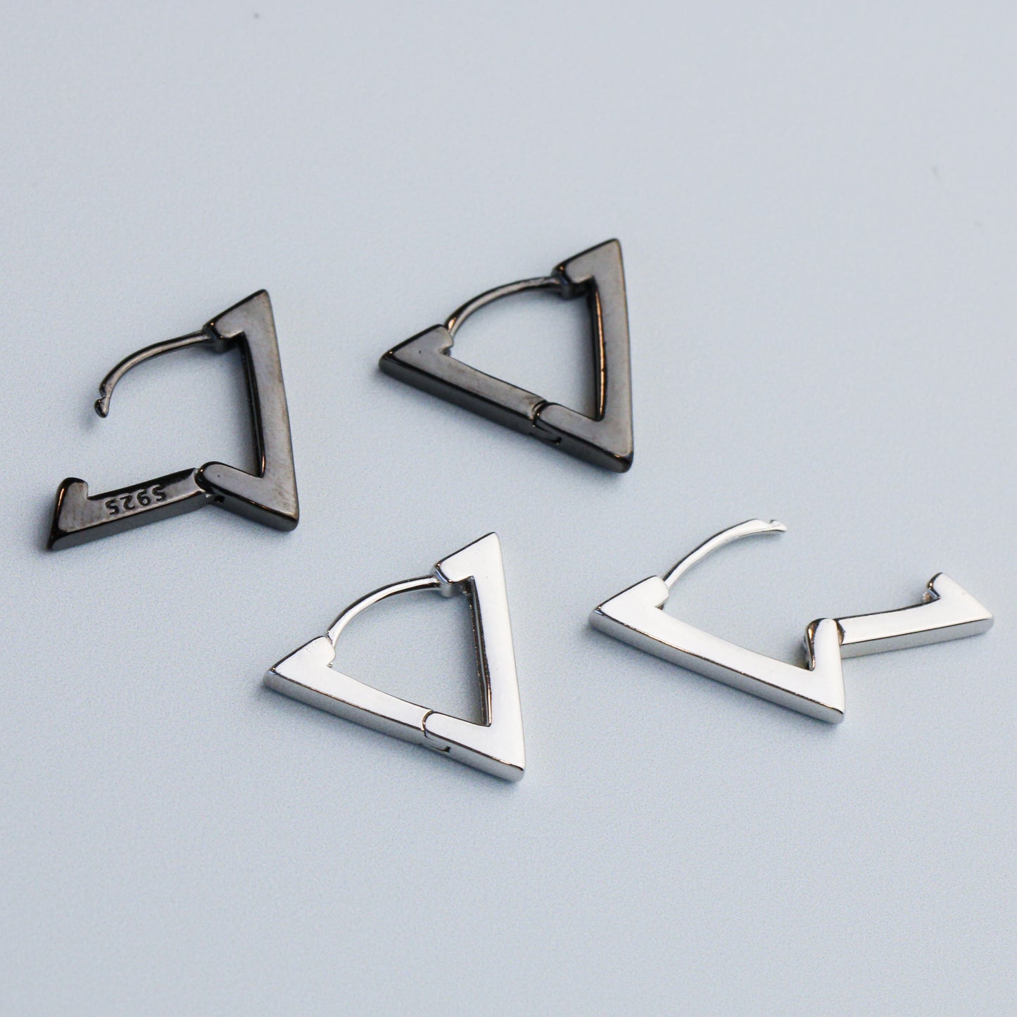 Tiny Triangle Hoop Earrings