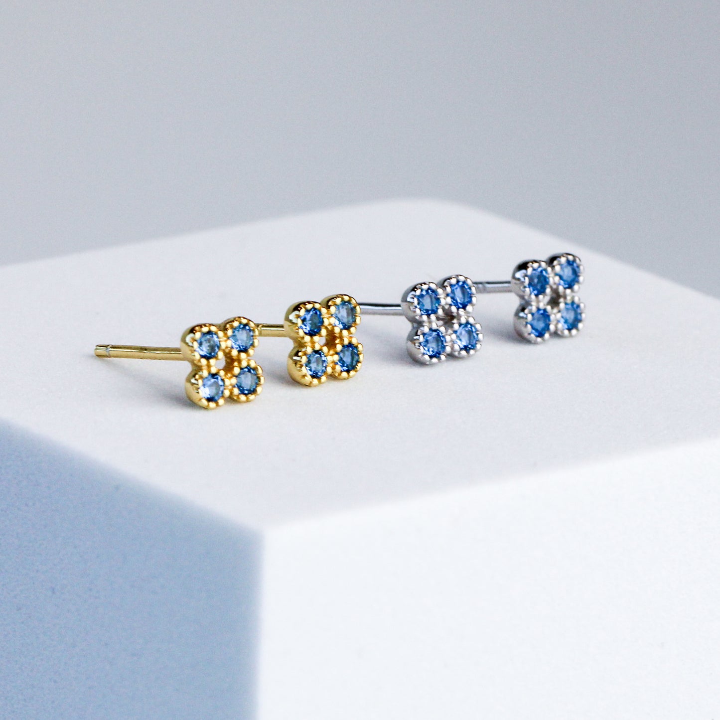 Blue Crystal Stud Earrings