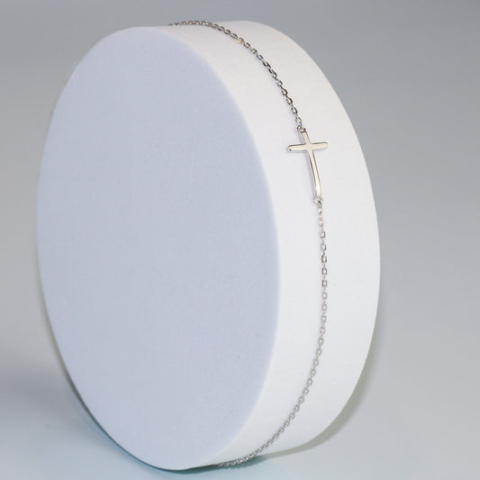 Minimalist Cross Charm Chain Anklet