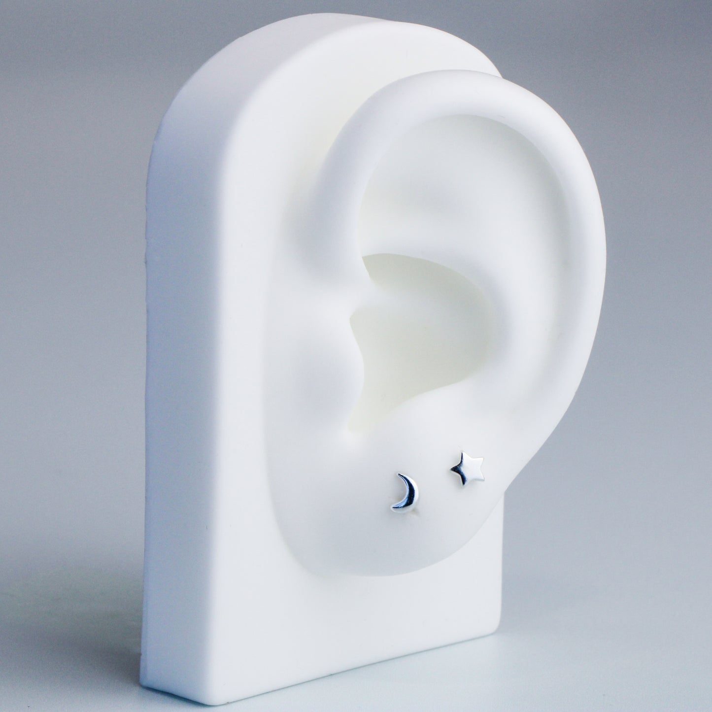 Star and Crescent Moon Screw Back Stud Earrings