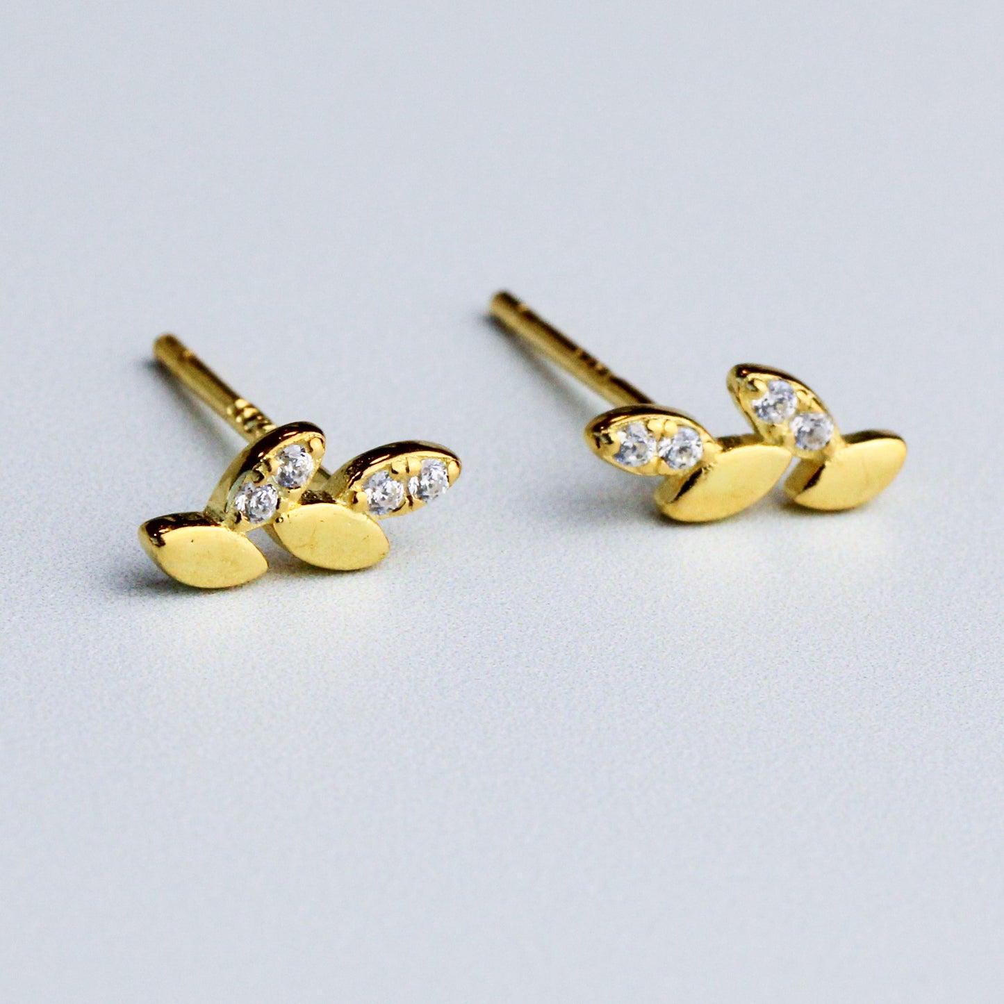 Sparkly Leaf Stud Earrings