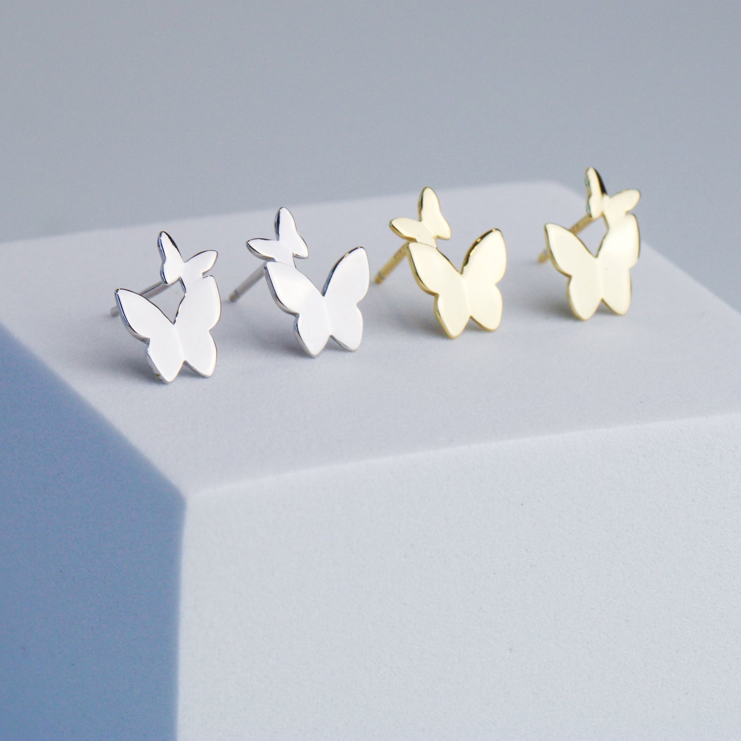 Double Butterfly Stud Earrings