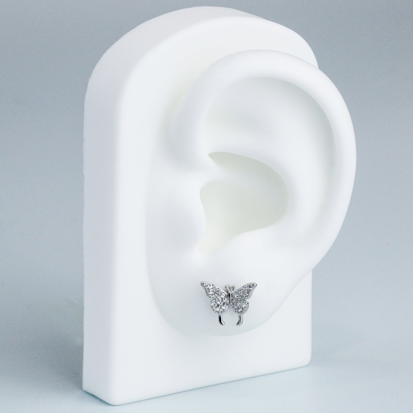 Crystal Butterfly Stud Earrings and Ear Cuffs