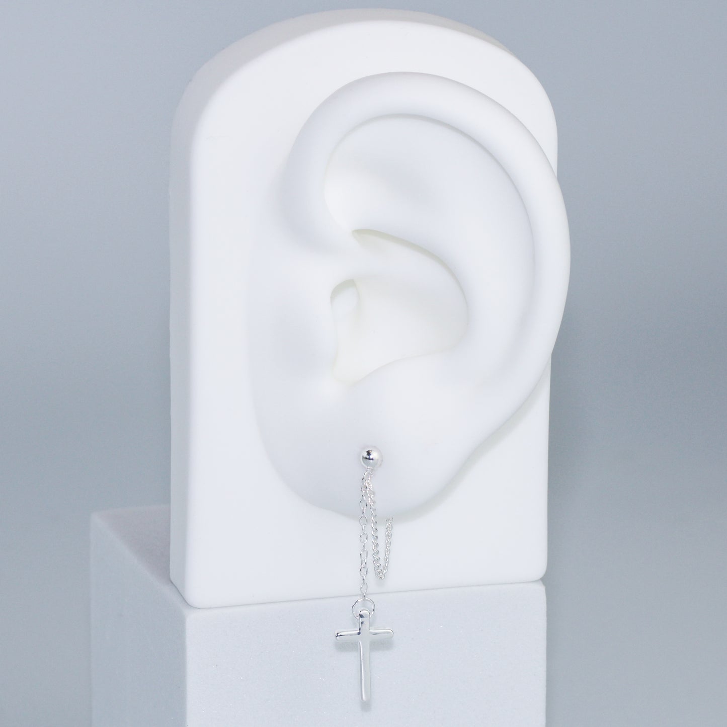 Cross Dangle Stud Earrings