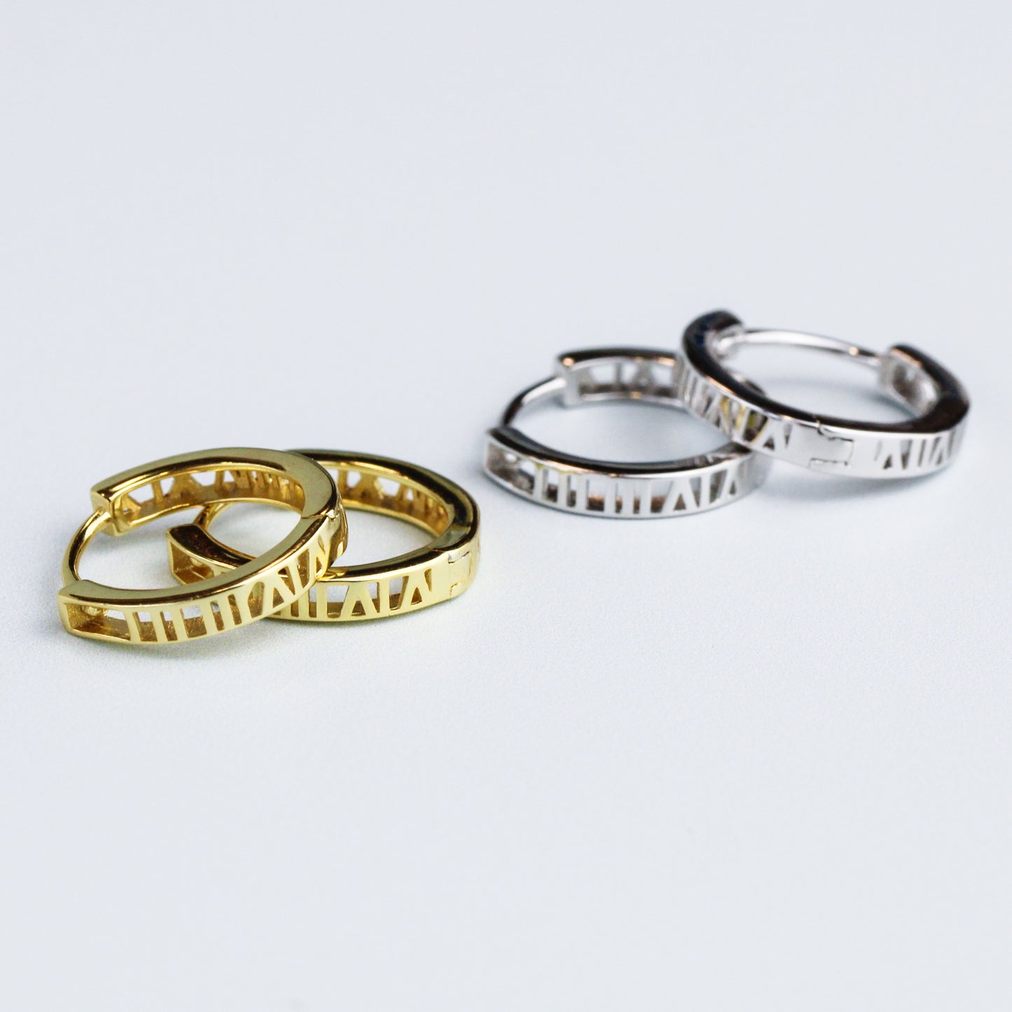 Roman Numeral Hoop Earrings