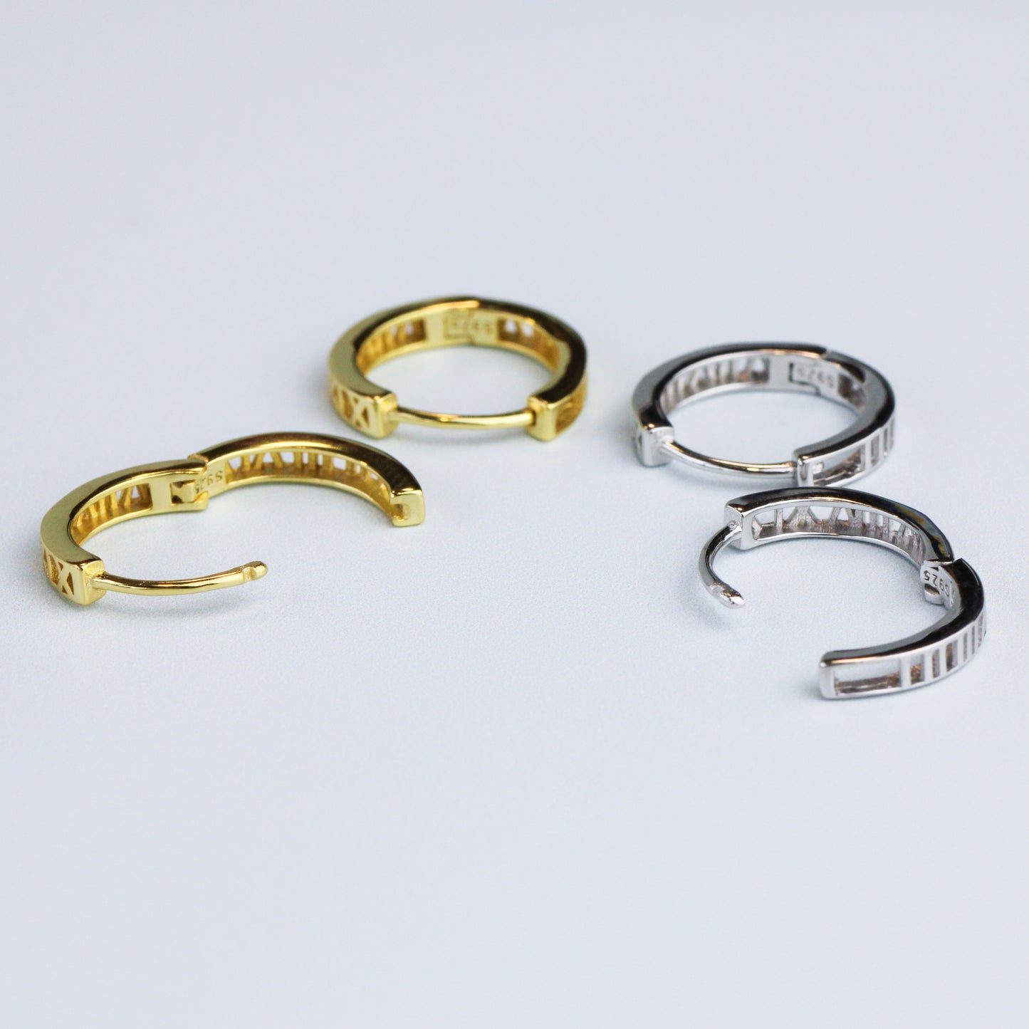 Roman Numeral Hoop Earrings