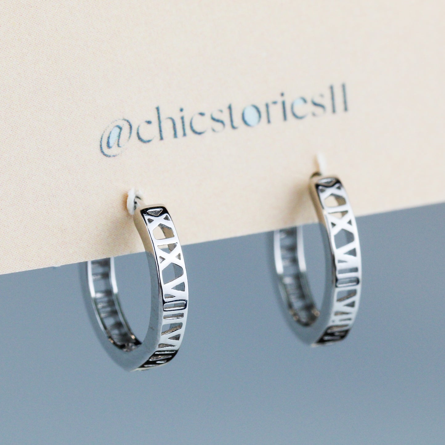 Roman Numeral Hoop Earrings