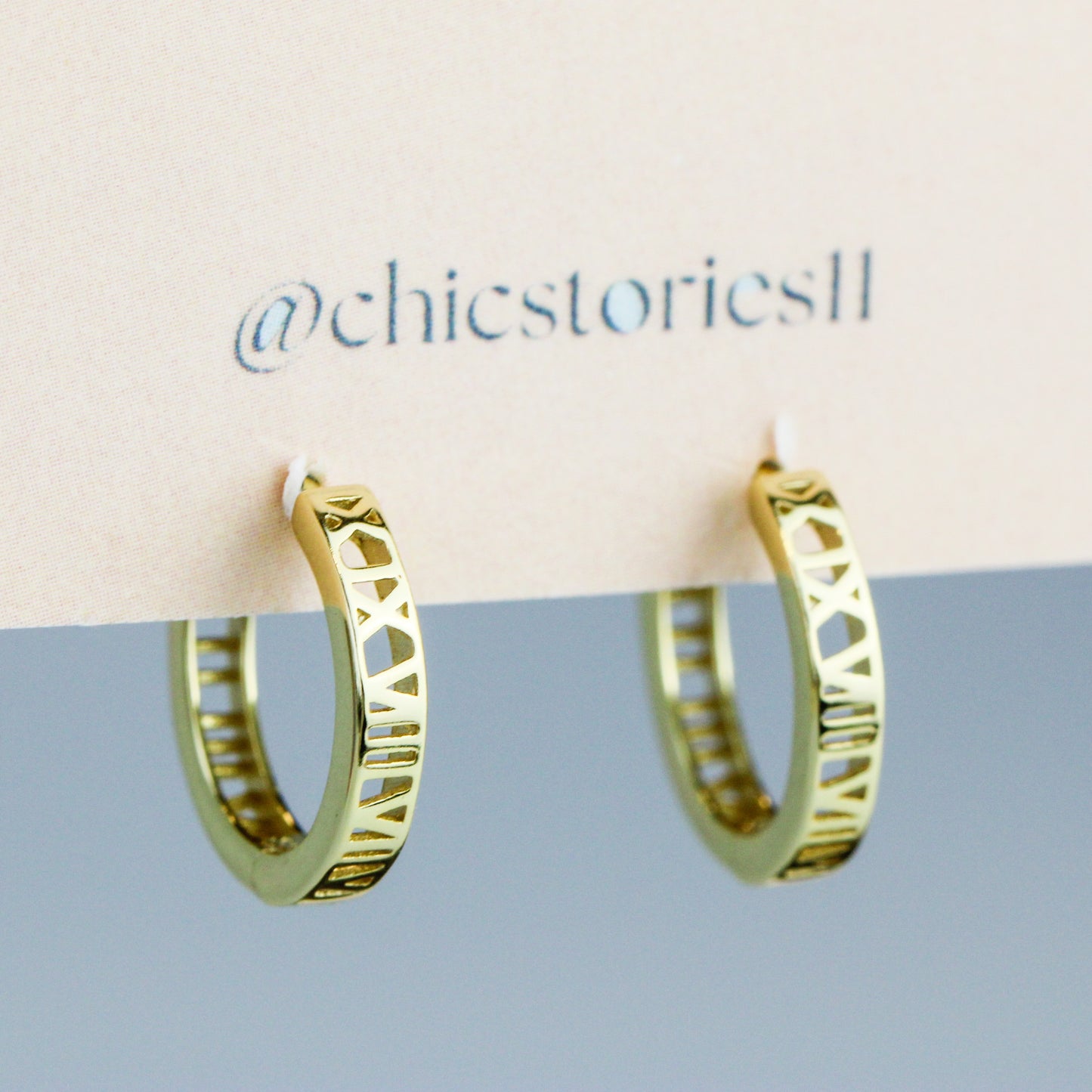 Roman Numeral Hoop Earrings