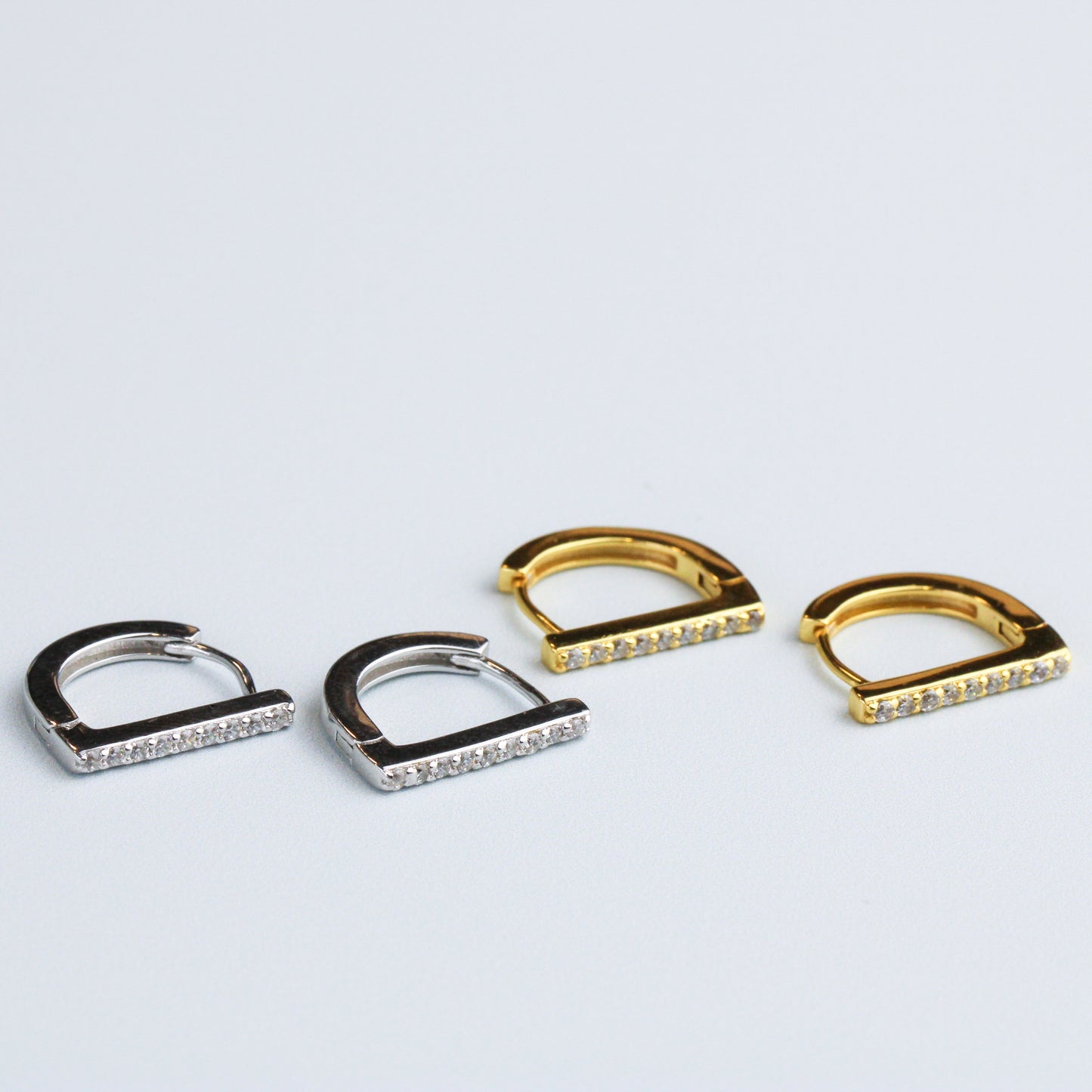 Crystal Bar Huggie Hoops