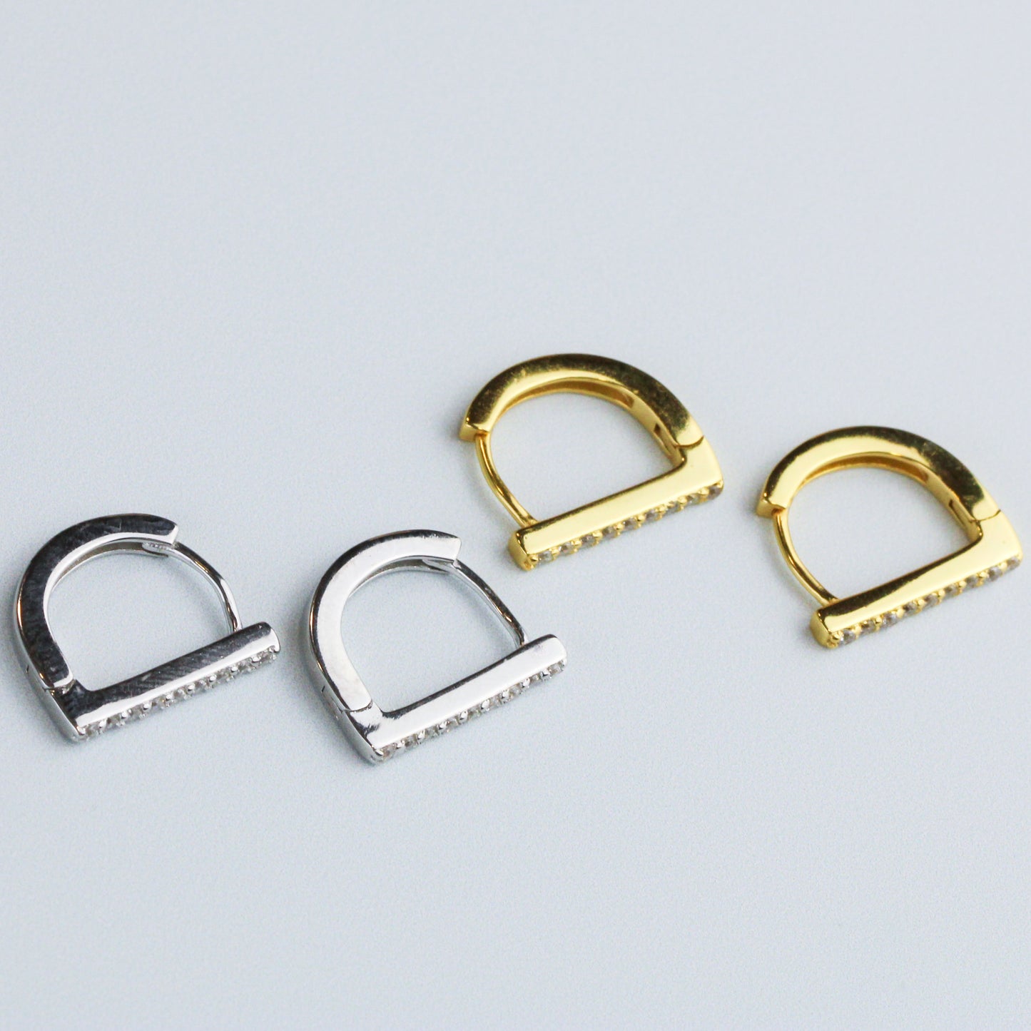 Crystal Bar Huggie Hoops