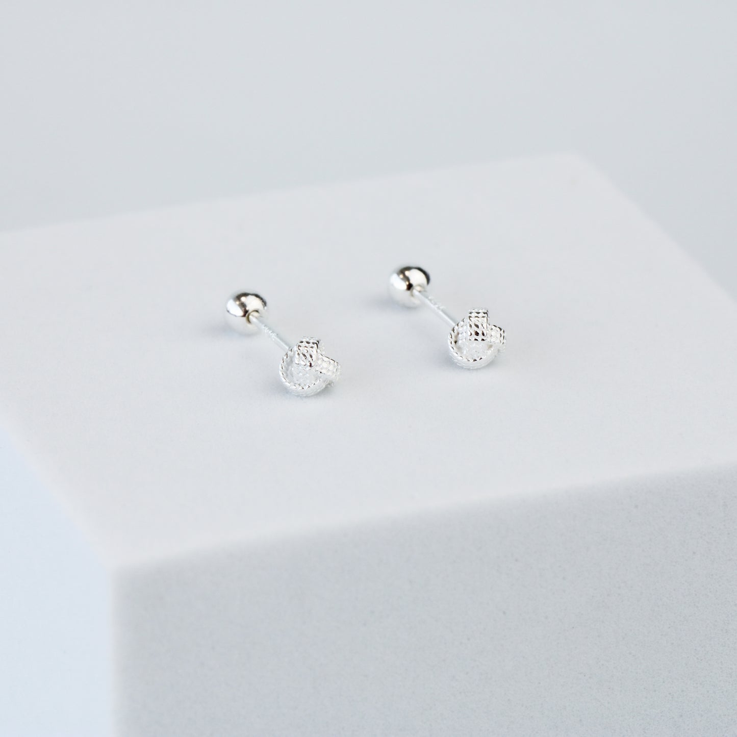 Rope Knot Design Screw Back Earrings