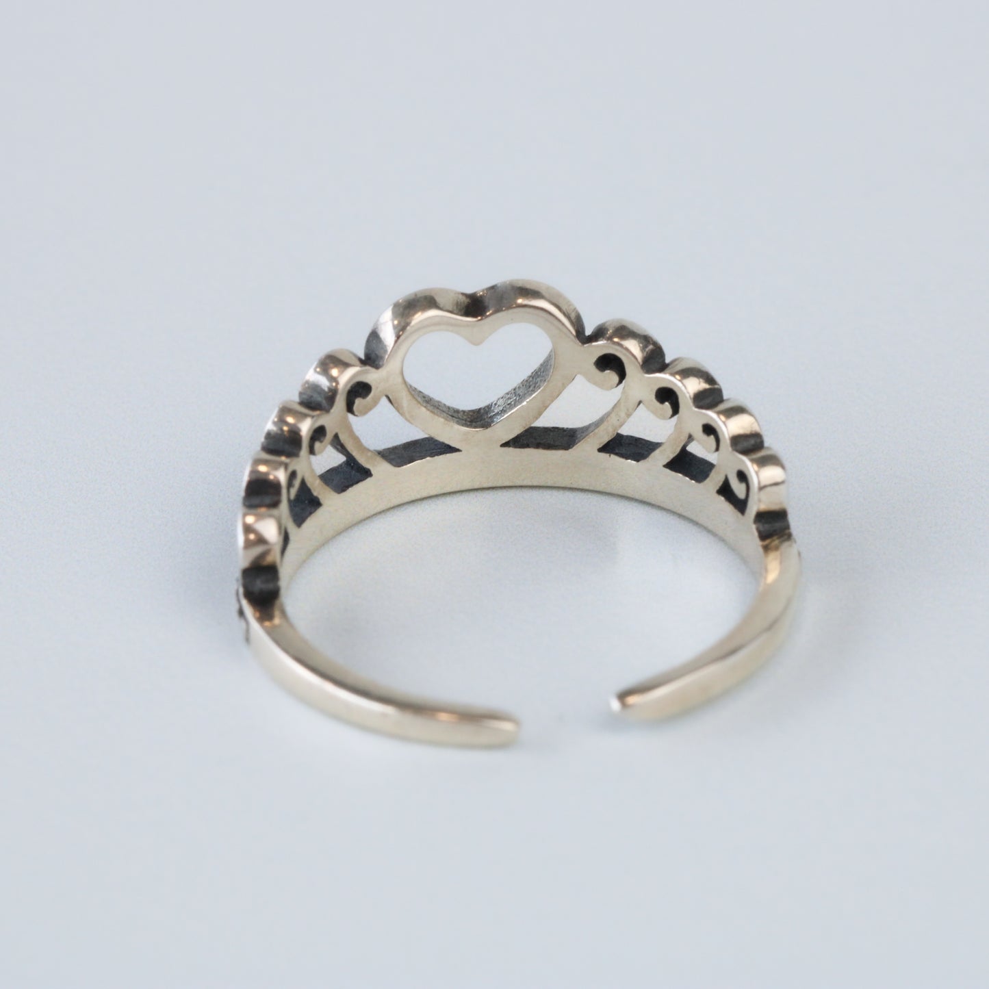 Adjustable Heart Crown Ring