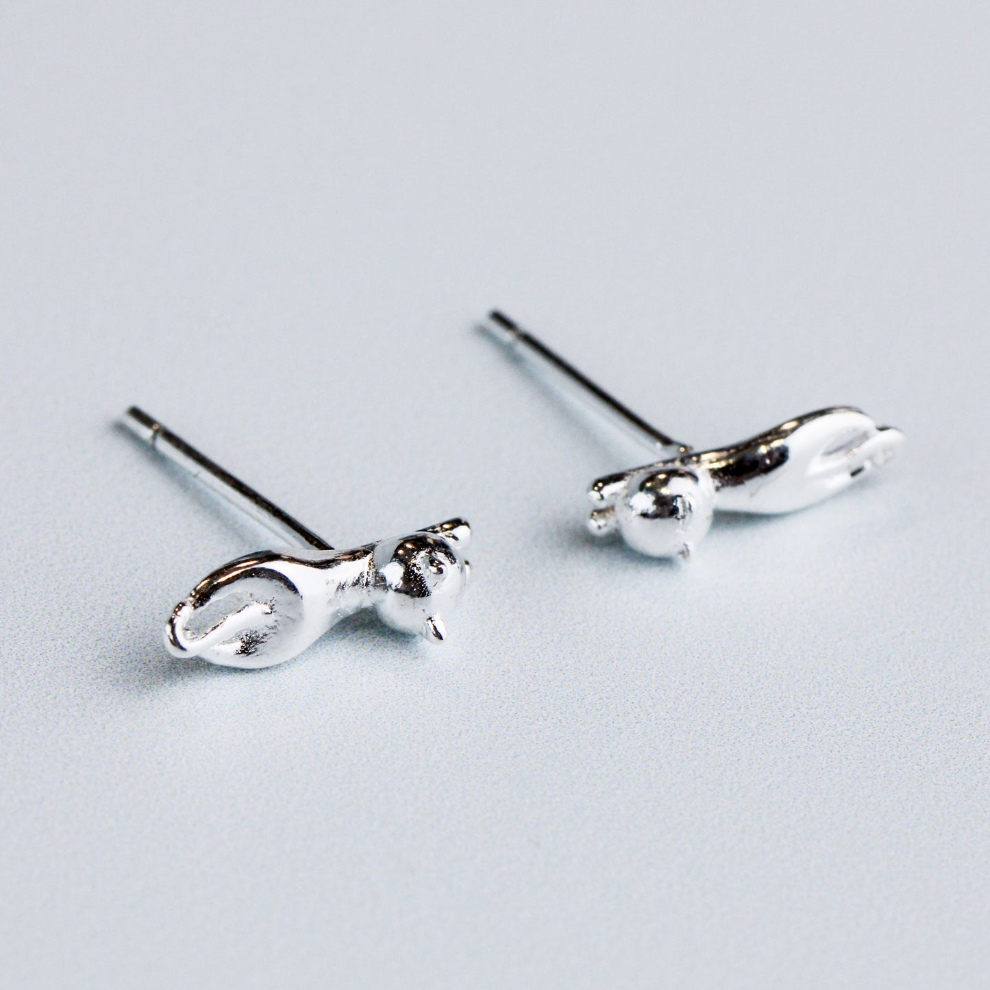Tiny Dangling Cat Stud Earrings