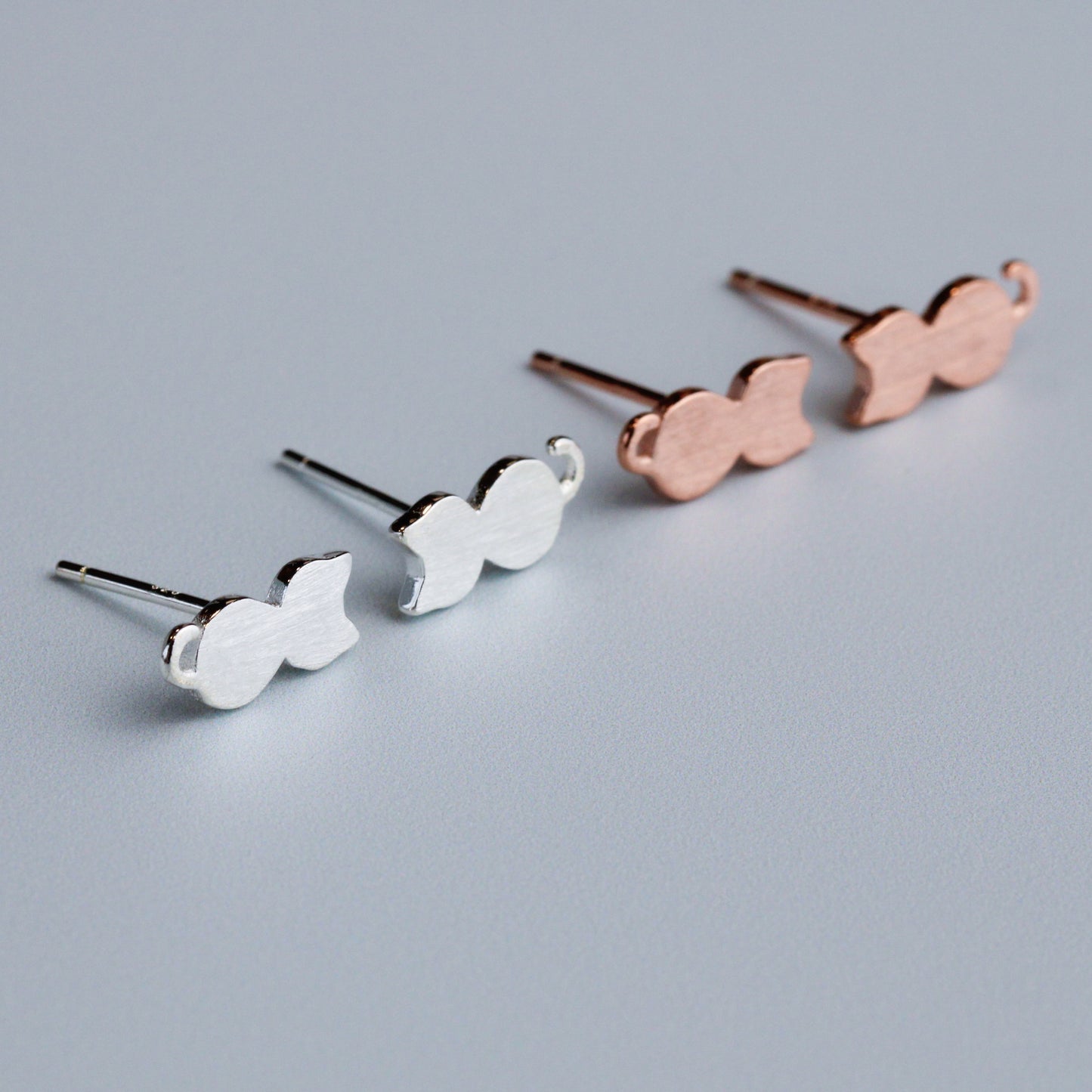 Sterling Silver Cat Earrings