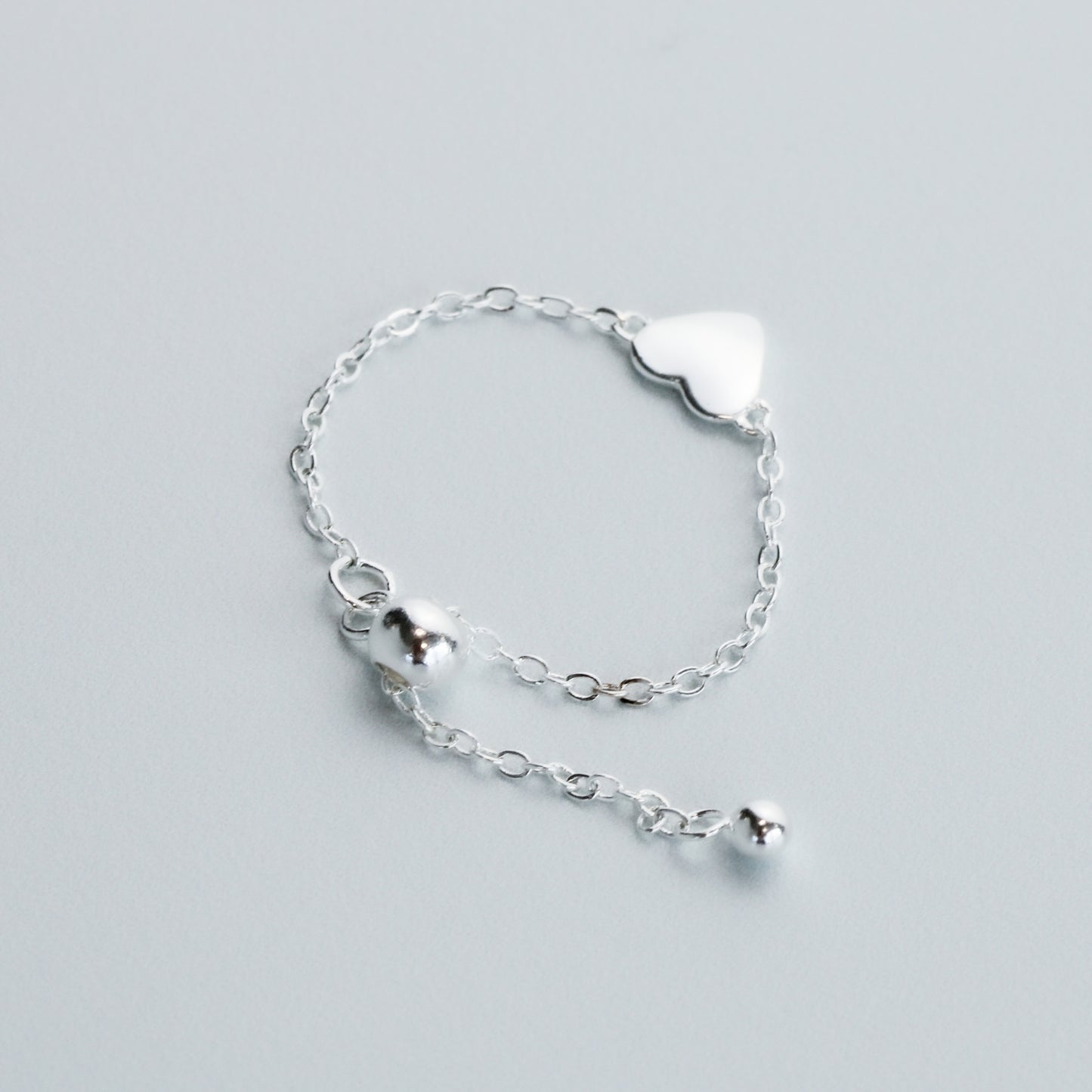 Adjustable Heart Chain Ring