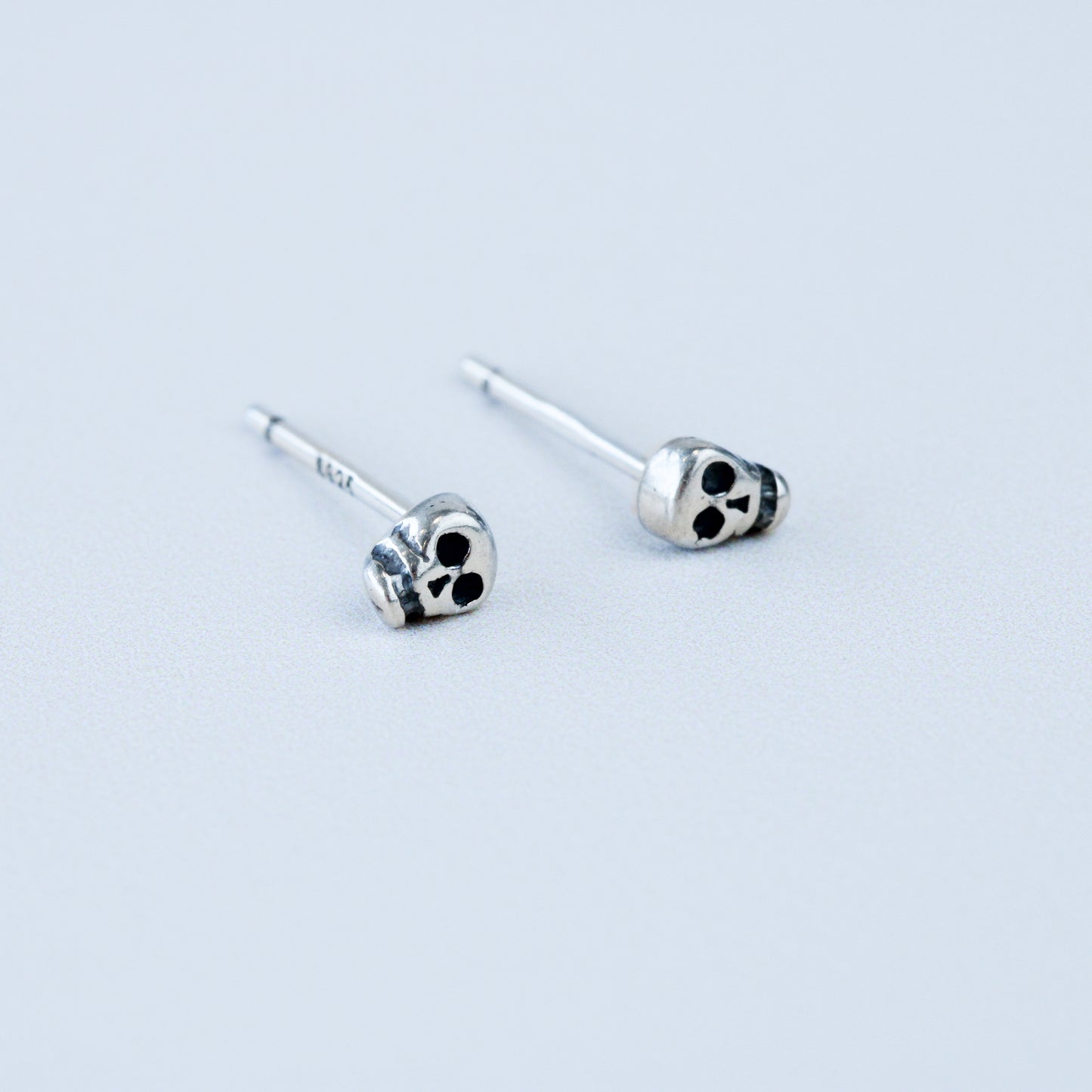 Engraved Skull Stud Earrings
