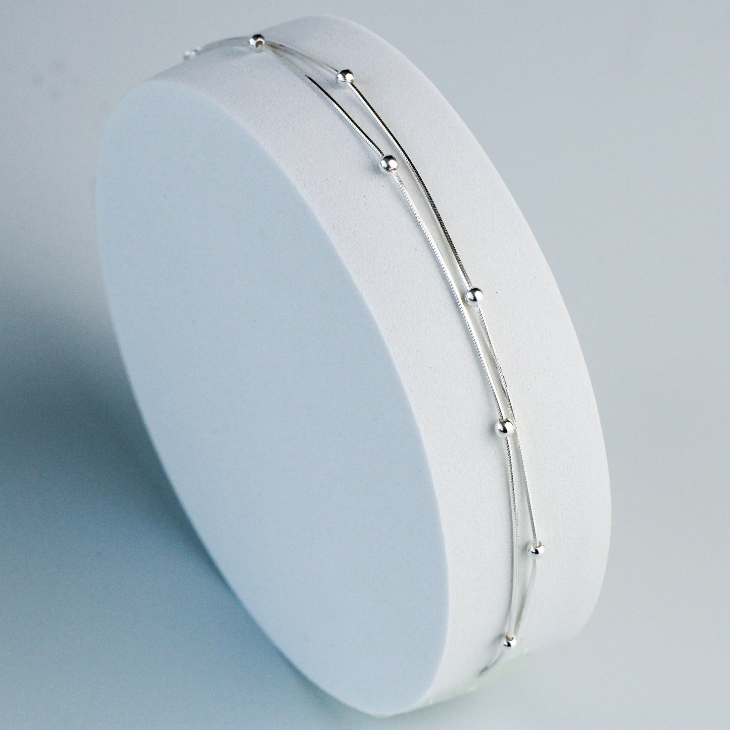 Bead Detail Double Chain Bracelet