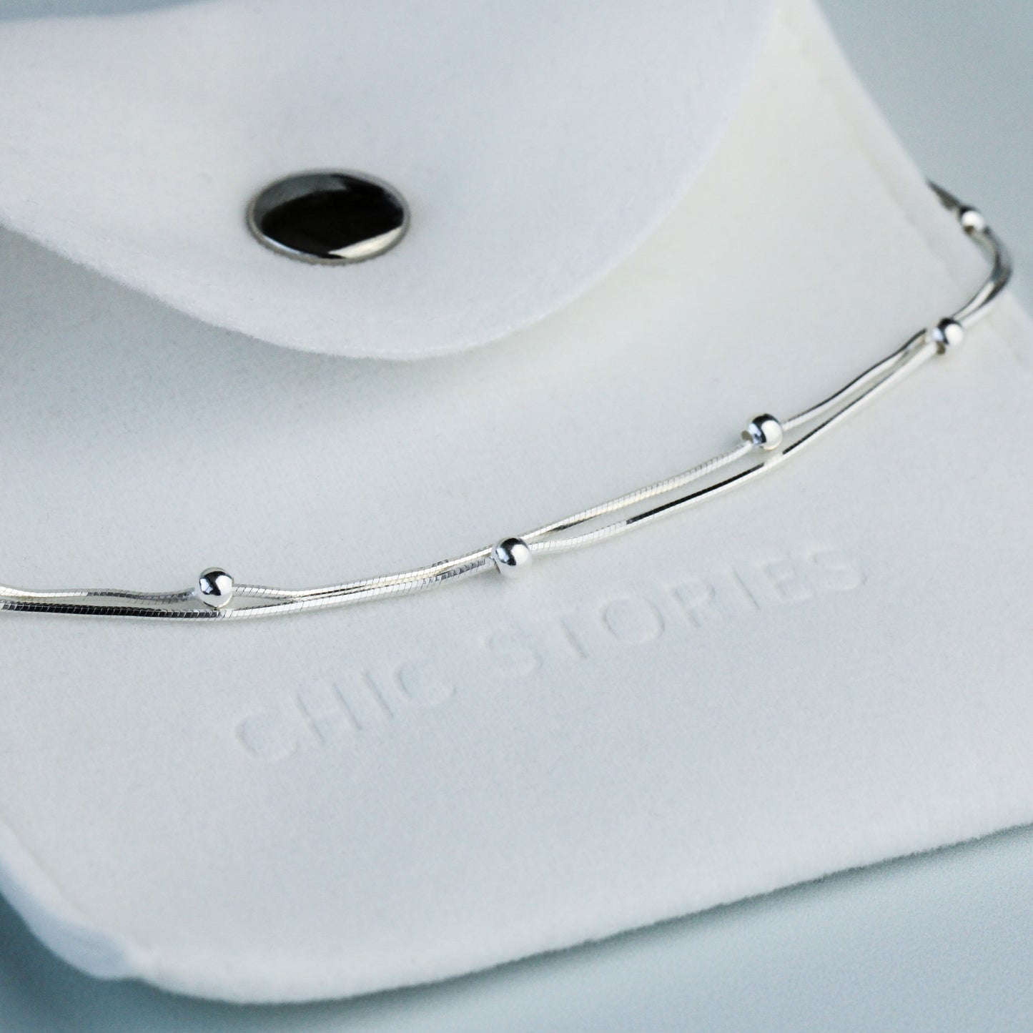 Bead Detail Double Chain Bracelet