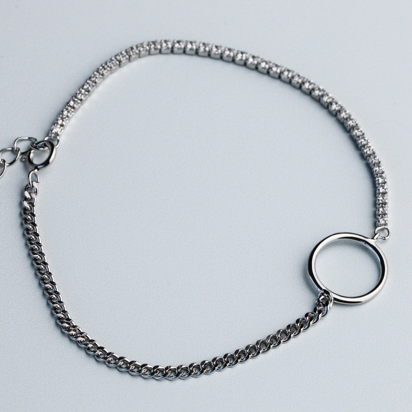 Crystal Chain Circle Pendant Bracelet