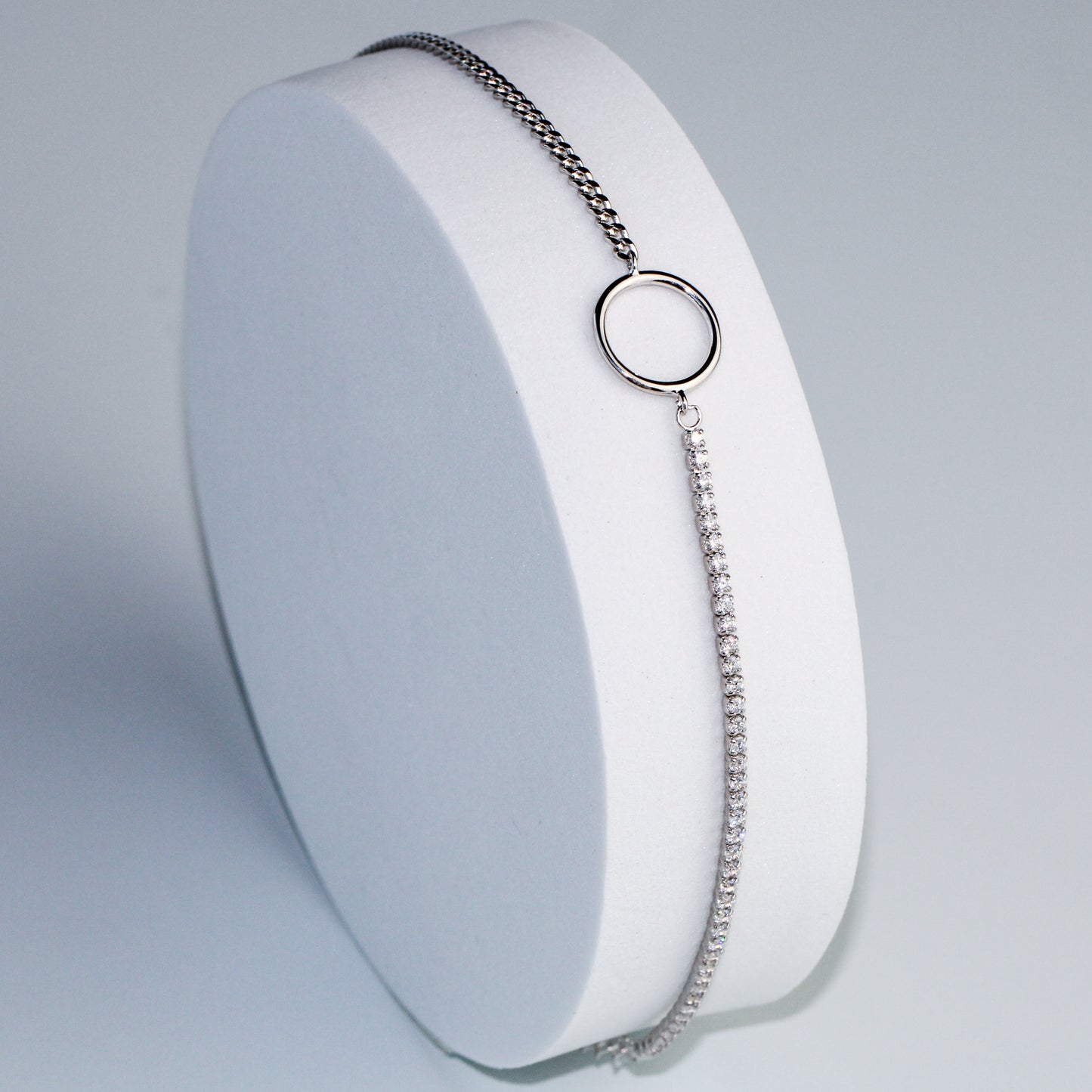 Crystal Chain Circle Pendant Bracelet