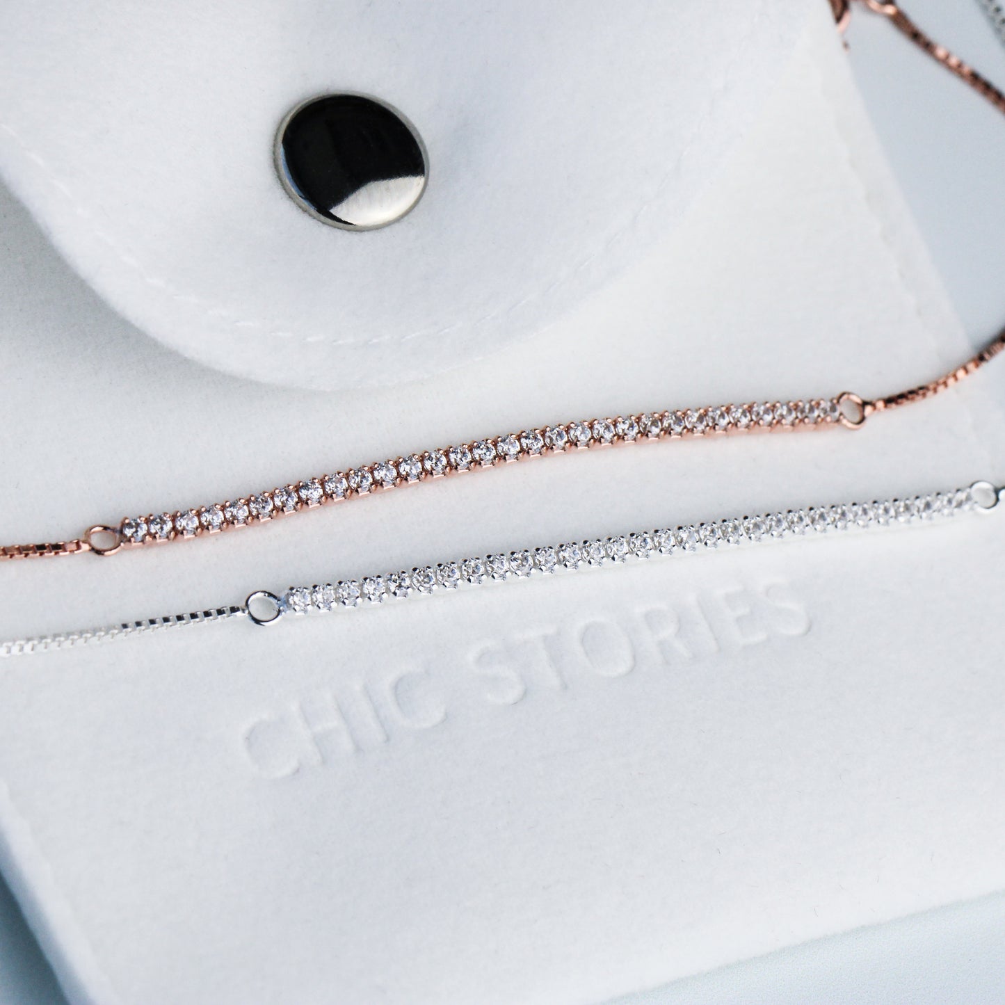 White Crystal Chain Bracelet