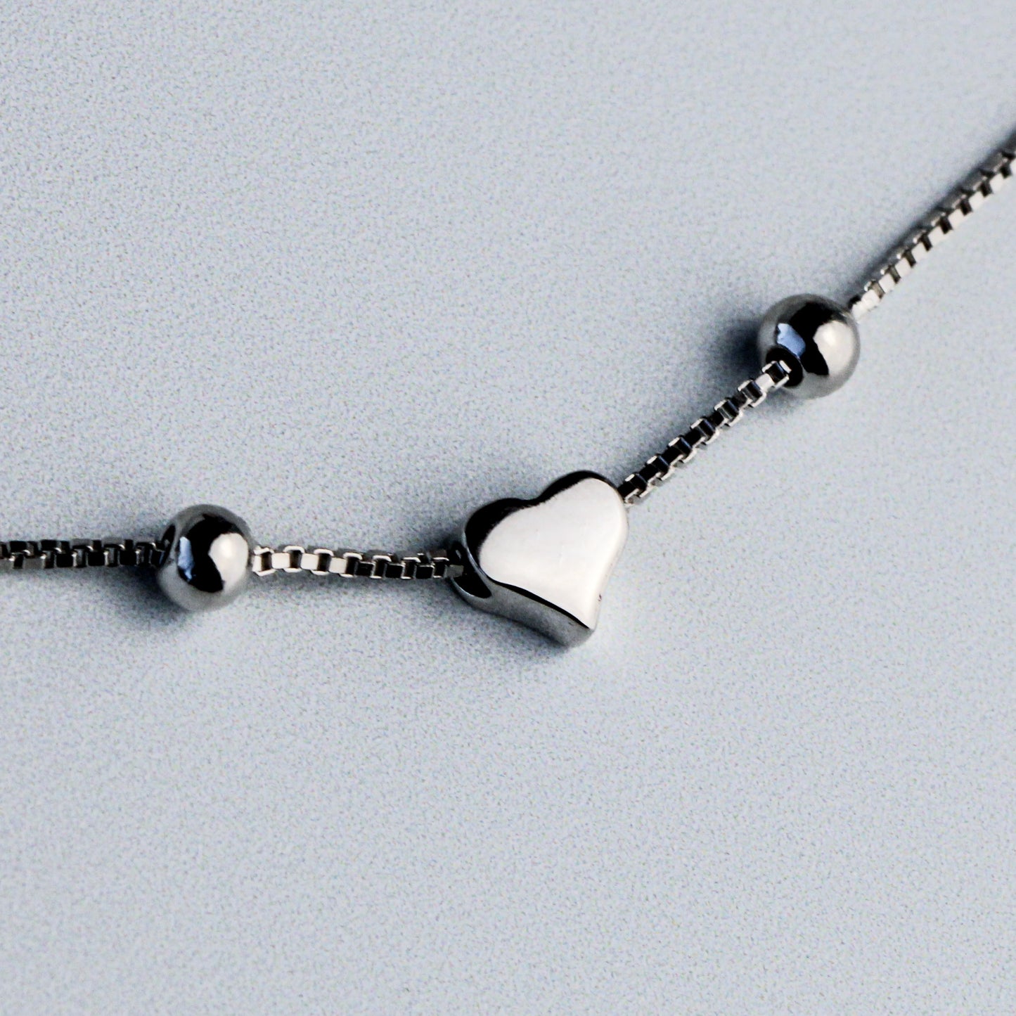 Sliding Heart Bead Chain Anklet