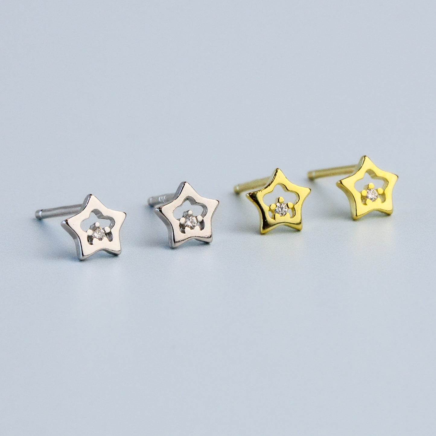 Tiny Sparkly Star Stud Earrings