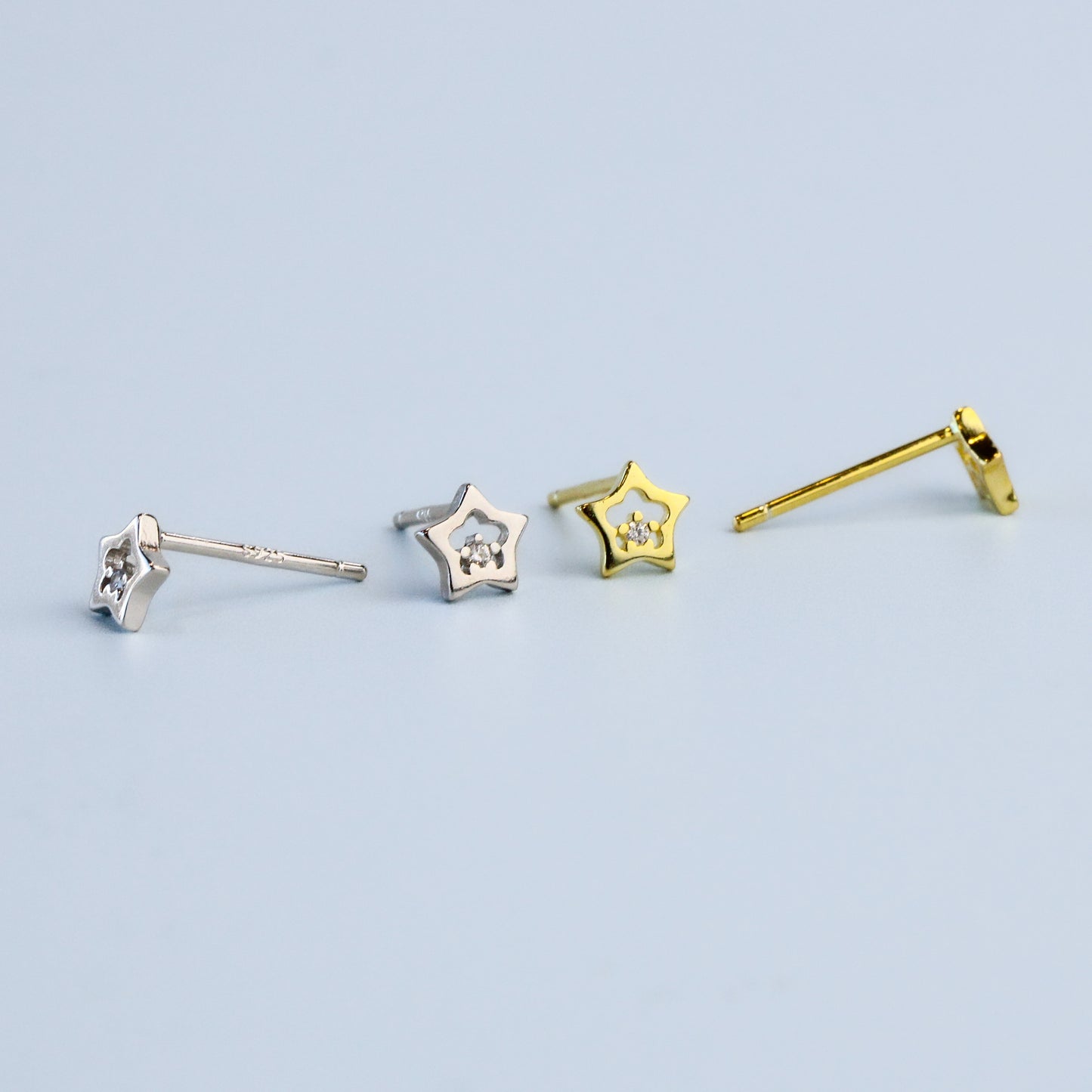 Tiny Sparkly Star Stud Earrings