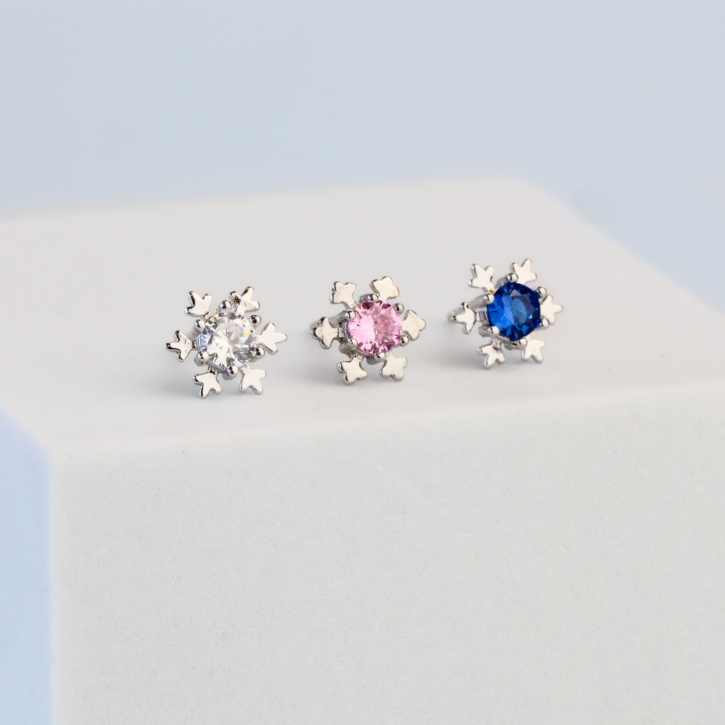 Crystal Snowflake Stud Earrings