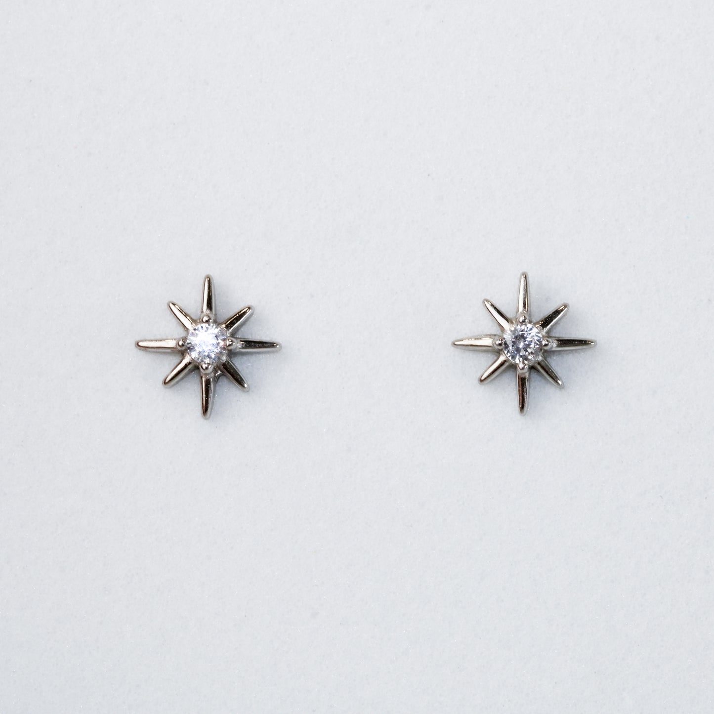 Star Stud Earrings with Tiny Crystal Detail