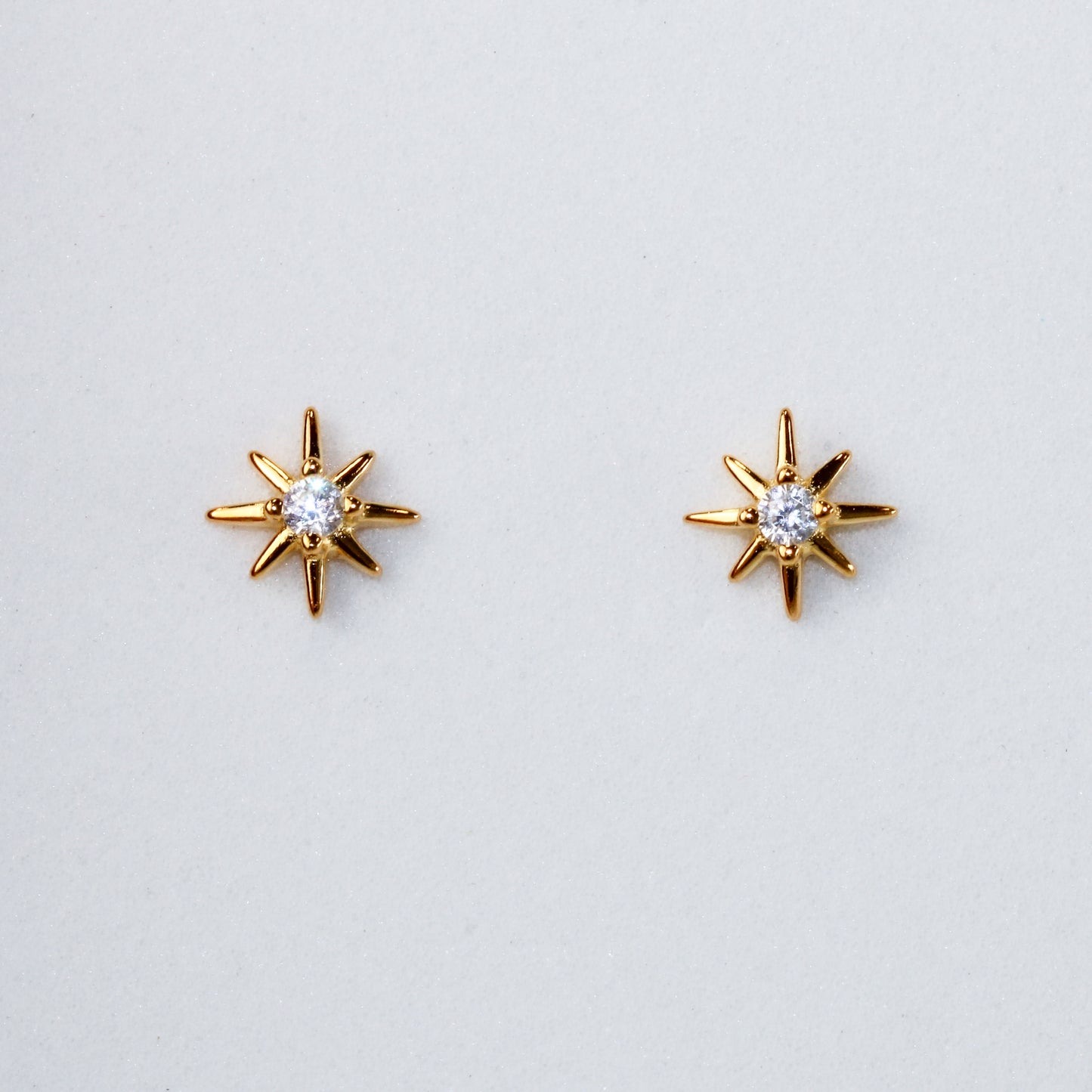 Star Stud Earrings with Tiny Crystal Detail
