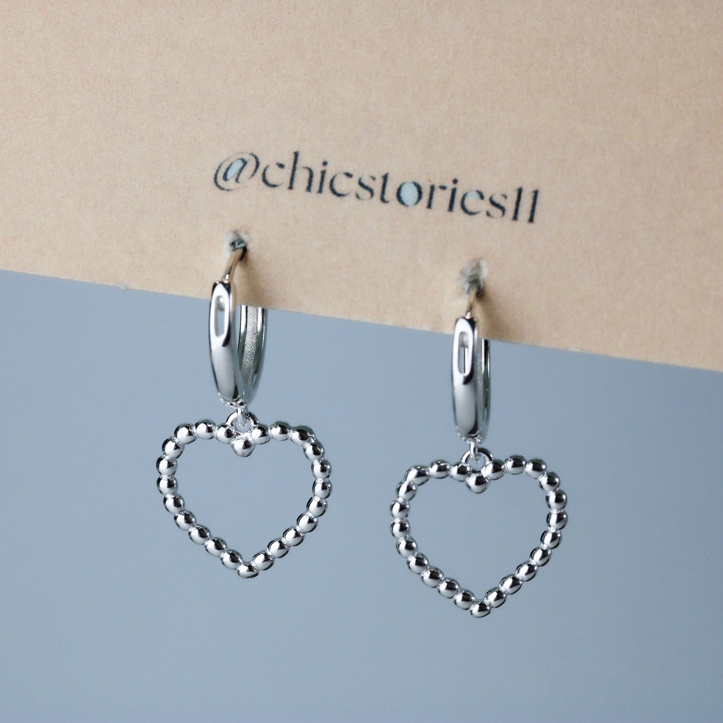 Heart Dangle Huggie Hoop Earrings