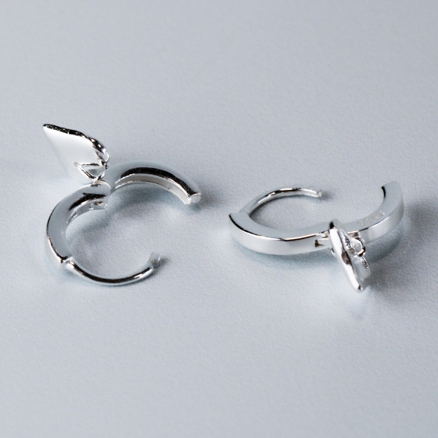 Heart Dangle Huggie Hoop Earrings