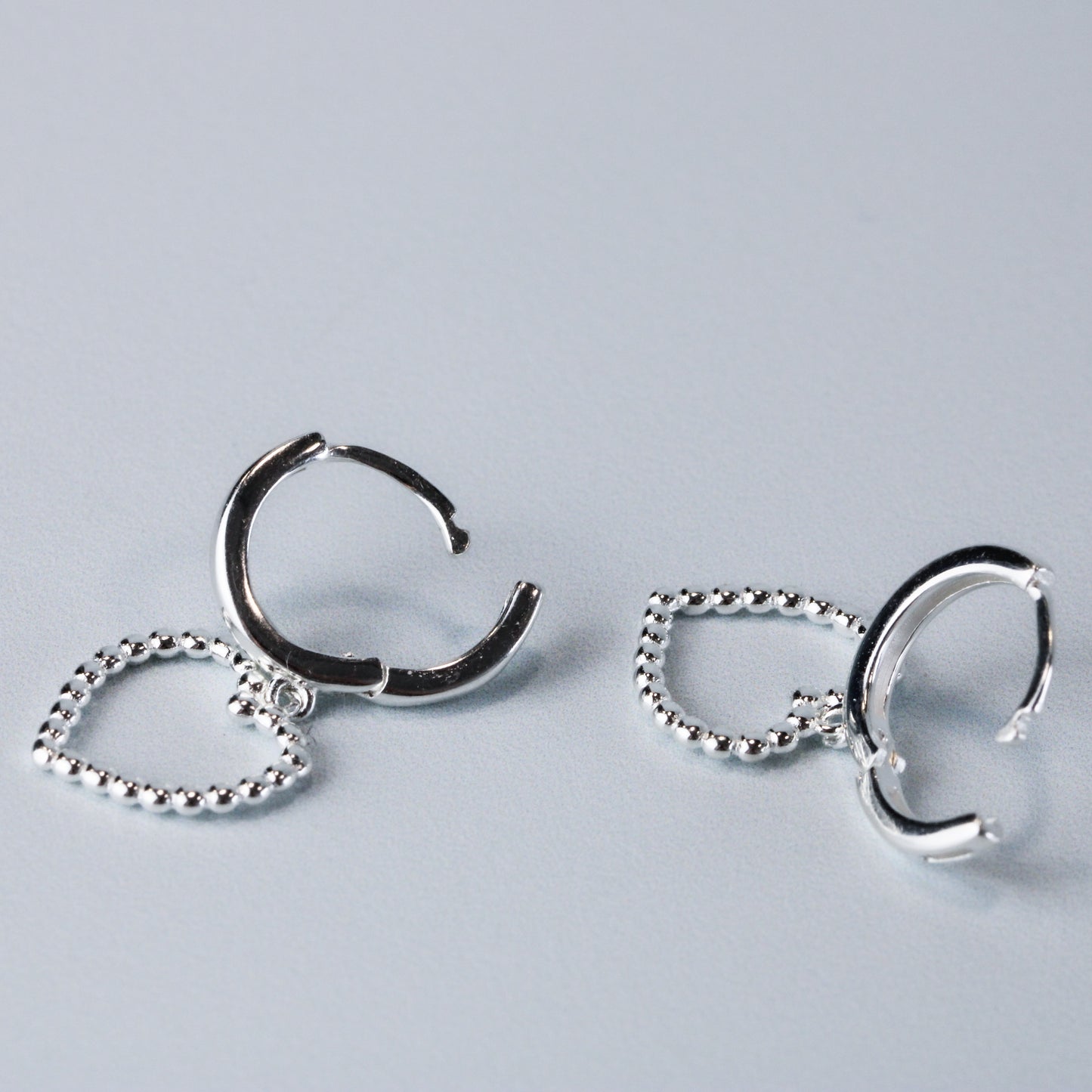 Heart Dangle Huggie Hoop Earrings