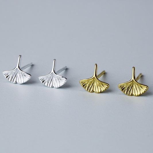 Tiny Leaf Stud Earrings