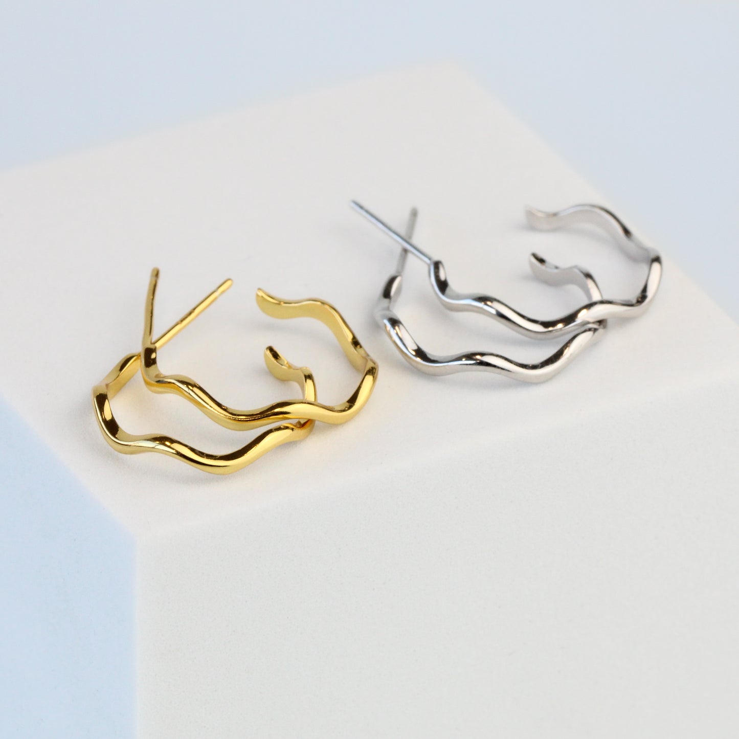 Wavy Open Hoop Earrings