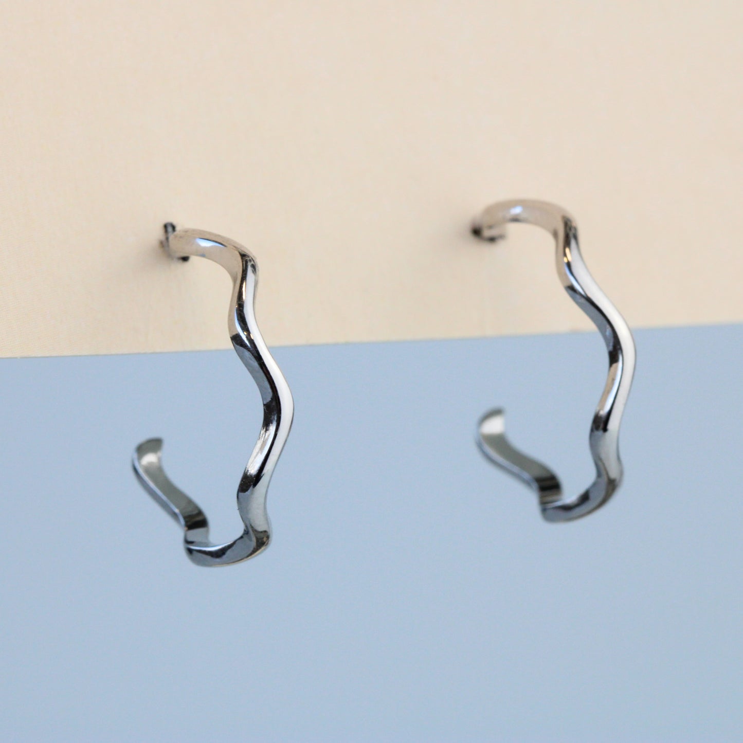 Wavy Open Hoop Earrings