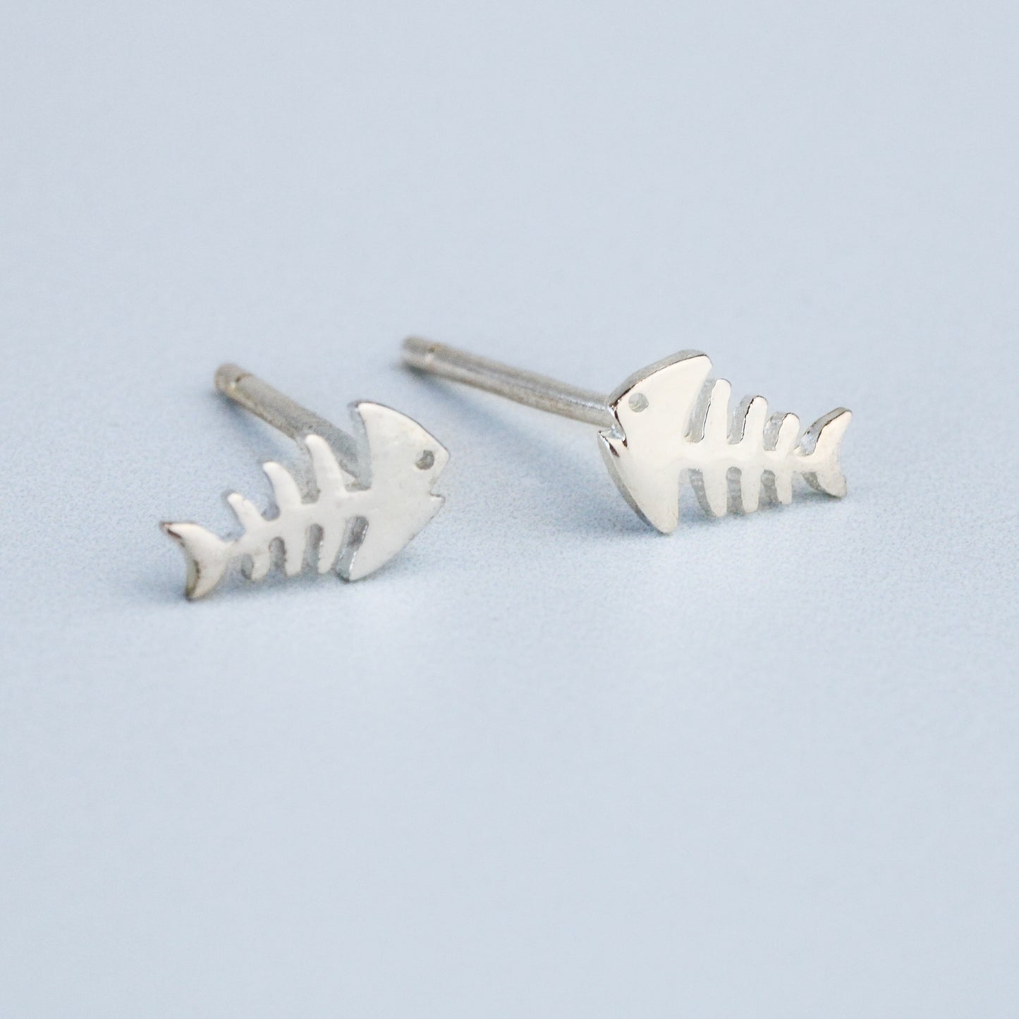 Tiny Fishbone Stud Earrings