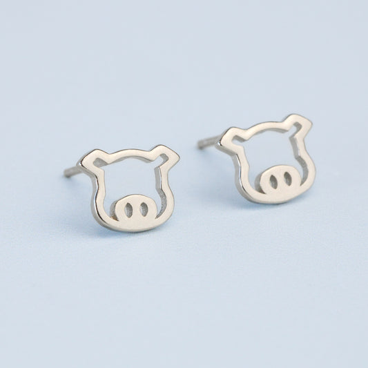 Pig Face Stud Earrings