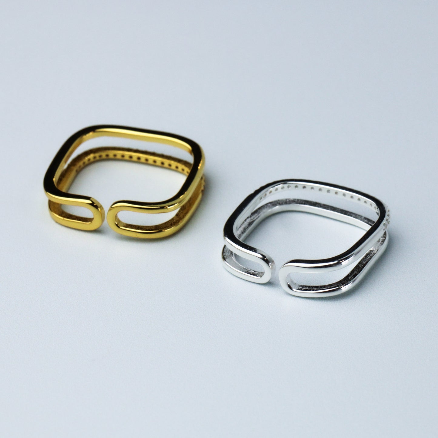 Double Band Square Ring