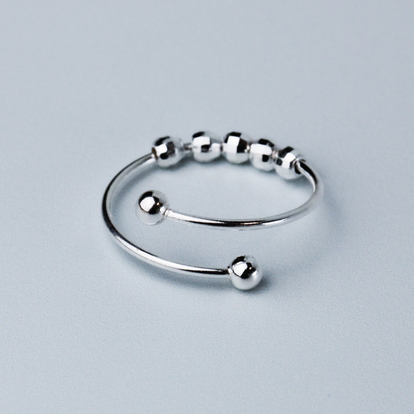 Sliding Bead Spiral Shape Ring