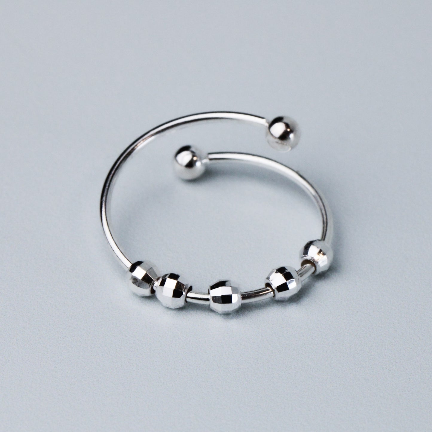 Sliding Bead Spiral Shape Ring