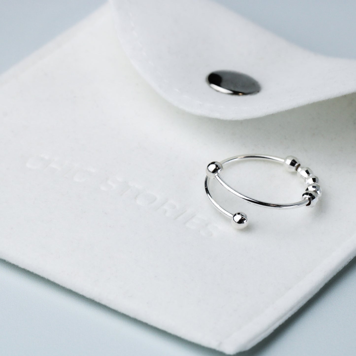 Sliding Bead Spiral Shape Ring
