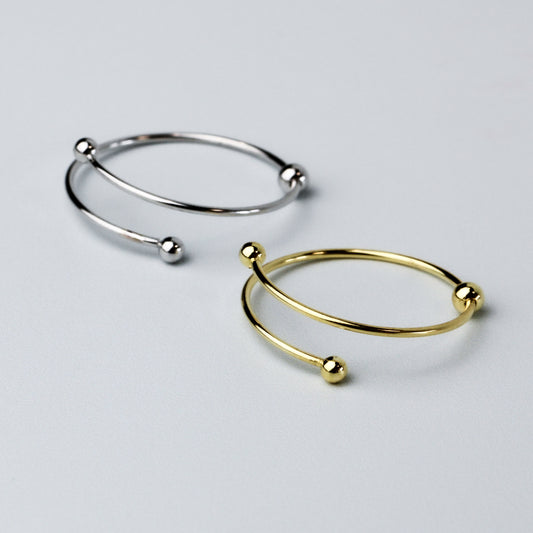 Ball Detail Spiral Shape Ring