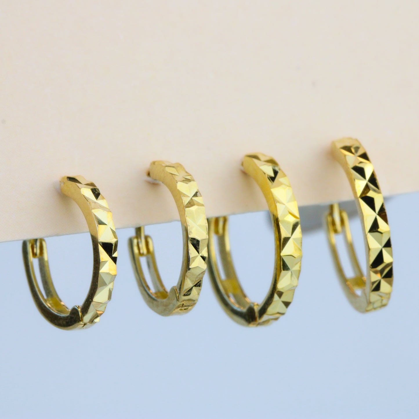 Geometric Faceted Hoop Earrings