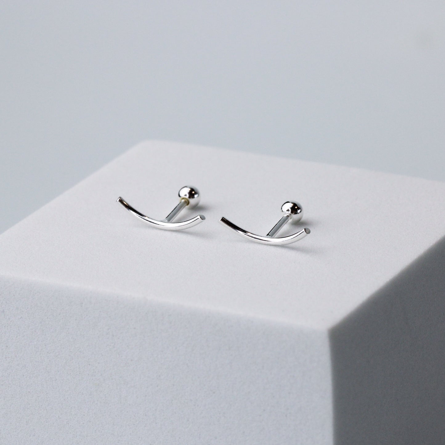 Curve Screw Back Stud Earrings