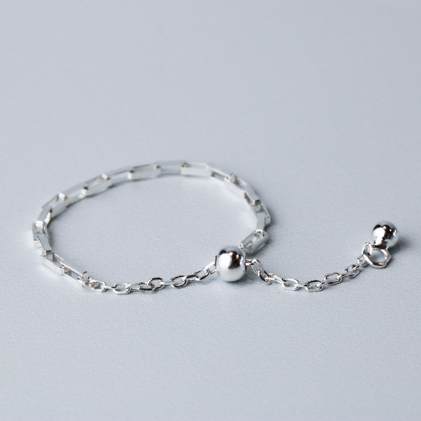 Rectangle Link Chain Adjustable Ring